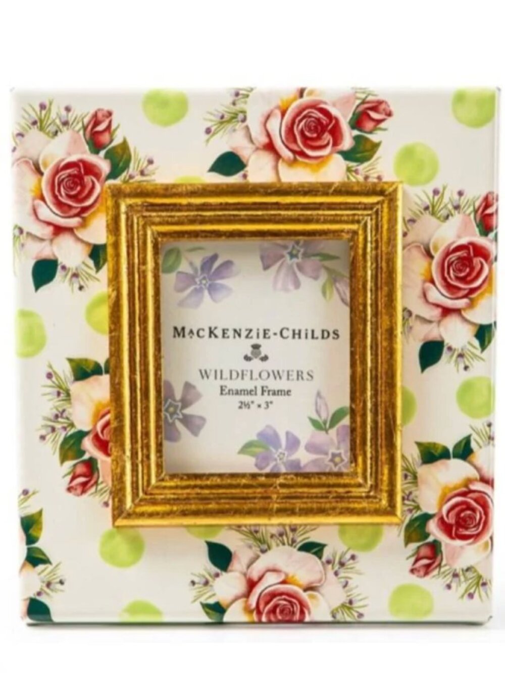 MacKenzie-Childs Wildflowers Enamel 2.5" x 3" Frame - Green